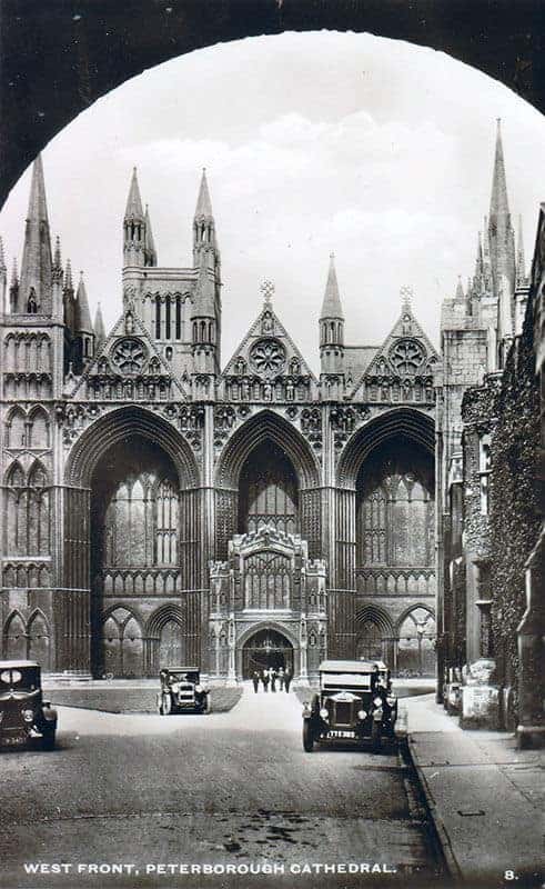 Historic Peterborough Cathedral, west front view